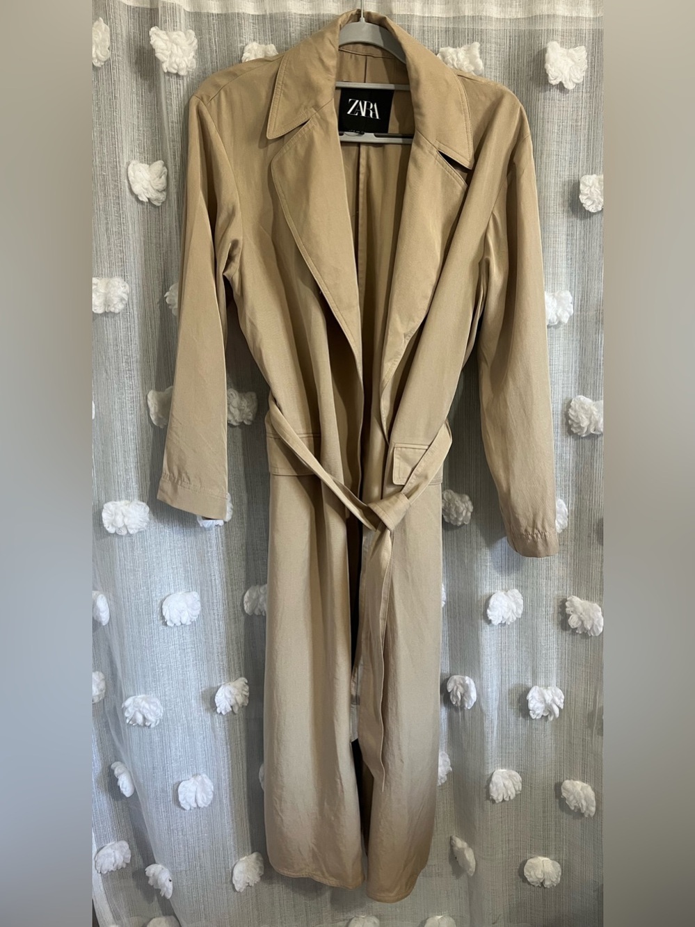 Zara Women's Beige Long Trench Coat